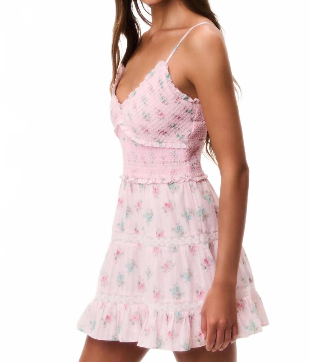 NEW LOVESHACKFANCY lizzy mini dress in eau de rose - Picture 3 of 5